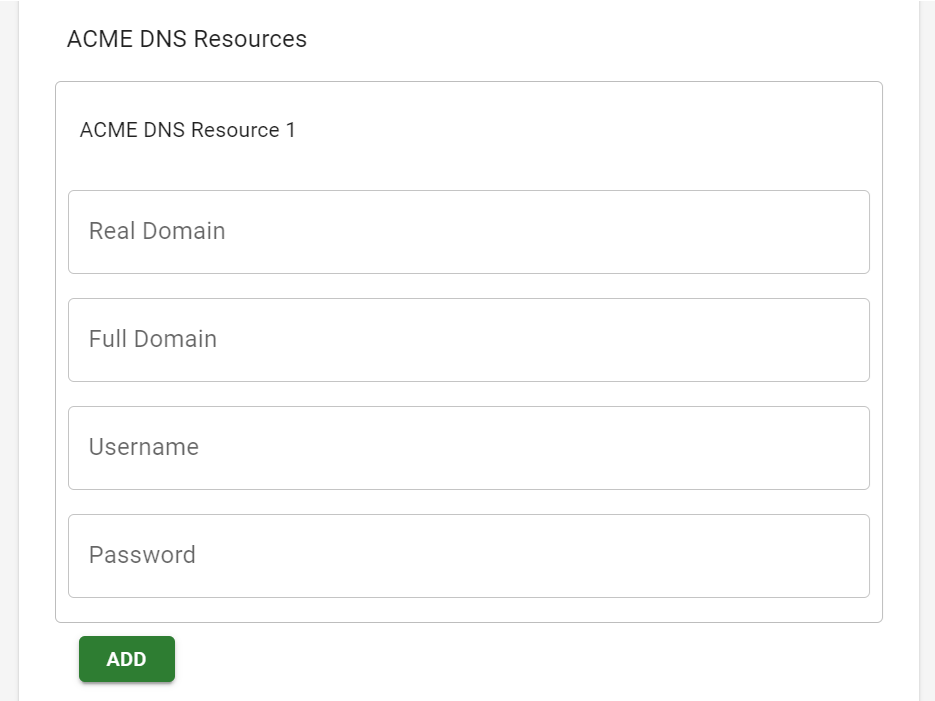 ACME DNS Config